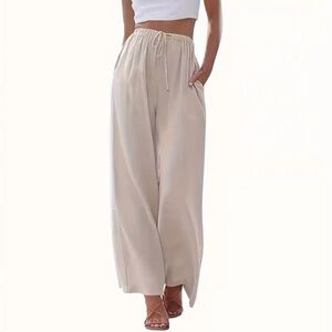 Women's Linen Wide-Leg Pants